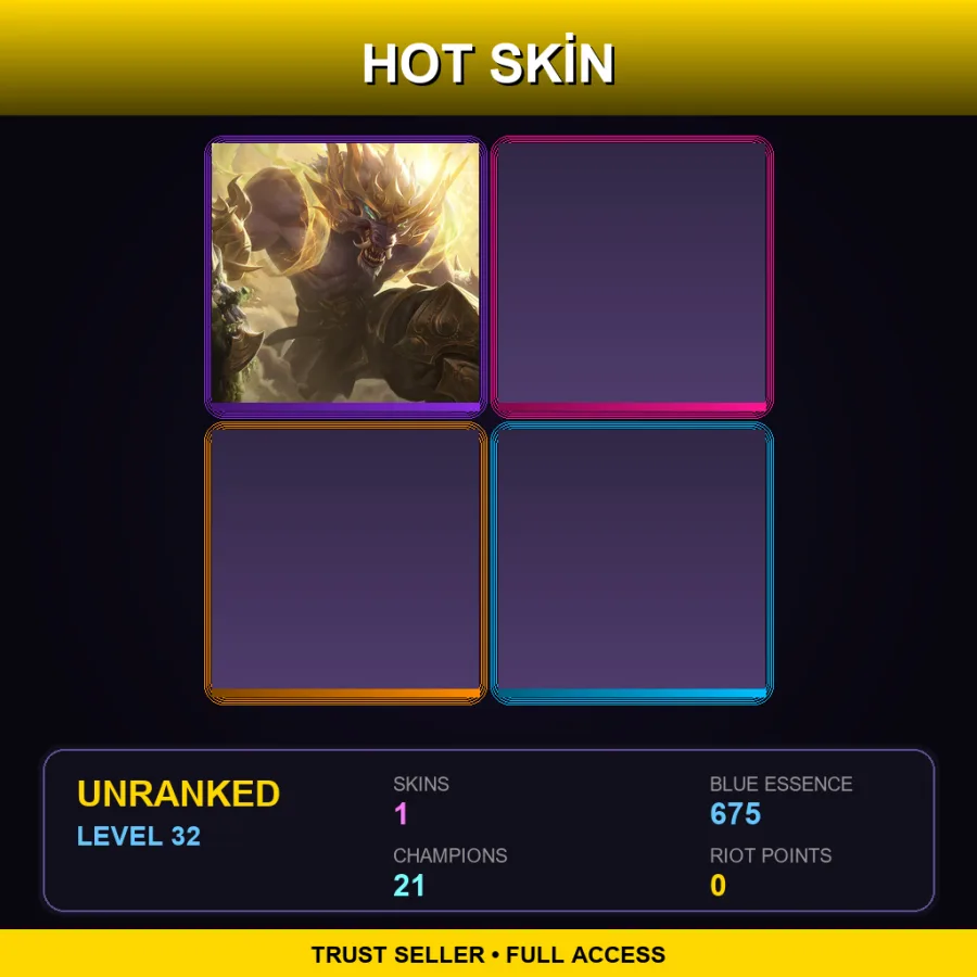 EUNE | Lv32 | Unranked | 1 Skin | 21 Champ — LoL account