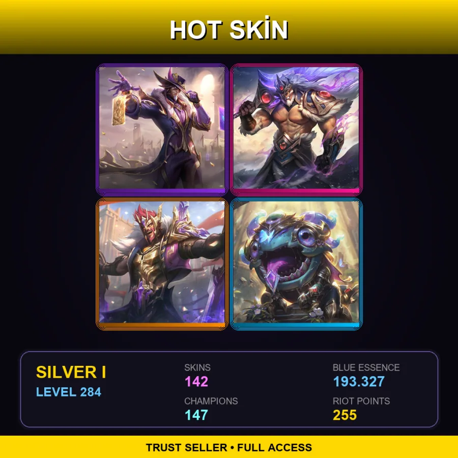 EUNE | Lv284 | Silver I | 142 Skin | 147 Champ