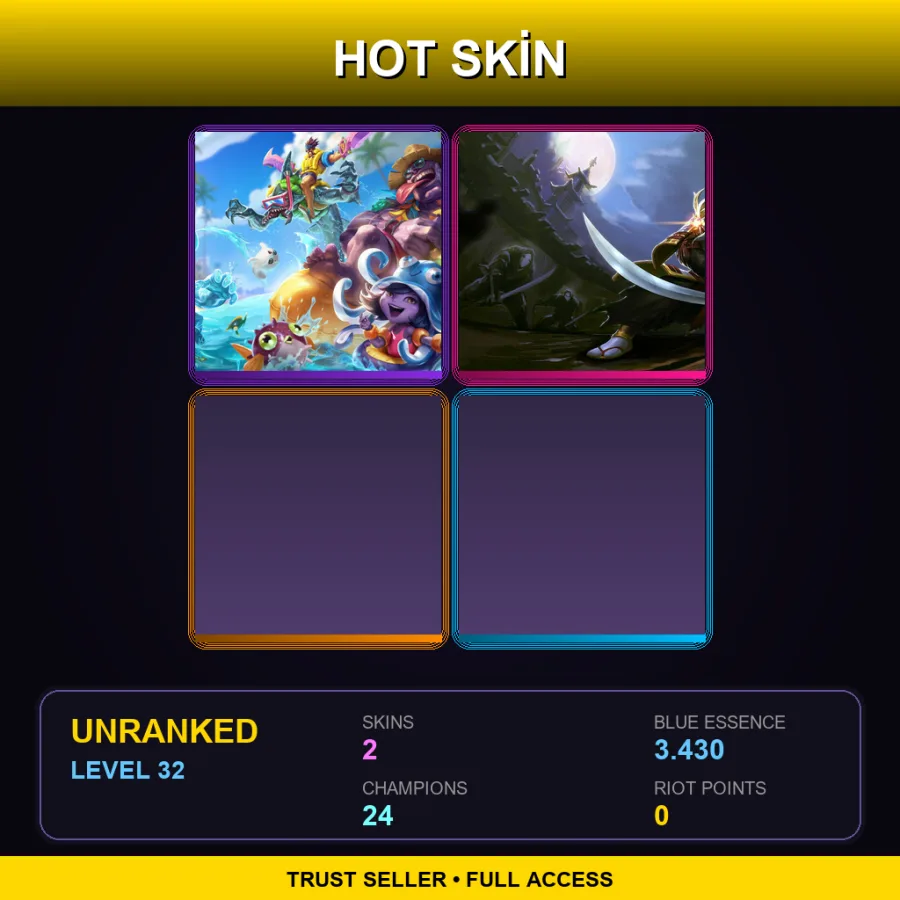 EUNE | Lv32 | Unranked | 2 Skin | 24 Champ — LoL account