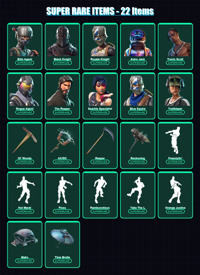 [PS4/PS5/XBOX/PC] | Elite Agent | Black Knight | Royale Knight | Astro Jack | Travis Scott | 140 skin | 142 pickaxe | 168 emote | 120 glider | Lv198 — Fortnite account