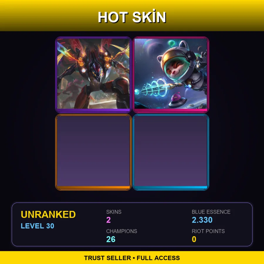 TR | Lv30 | Unranked | 2 Skin | 26 Champ
