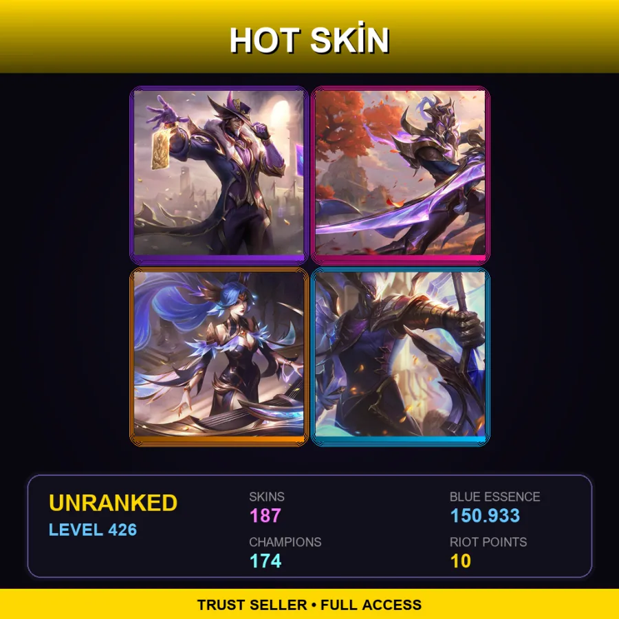 TR | Lv426 | Unranked | 187 Skin | 174 Champ — Nutcracko