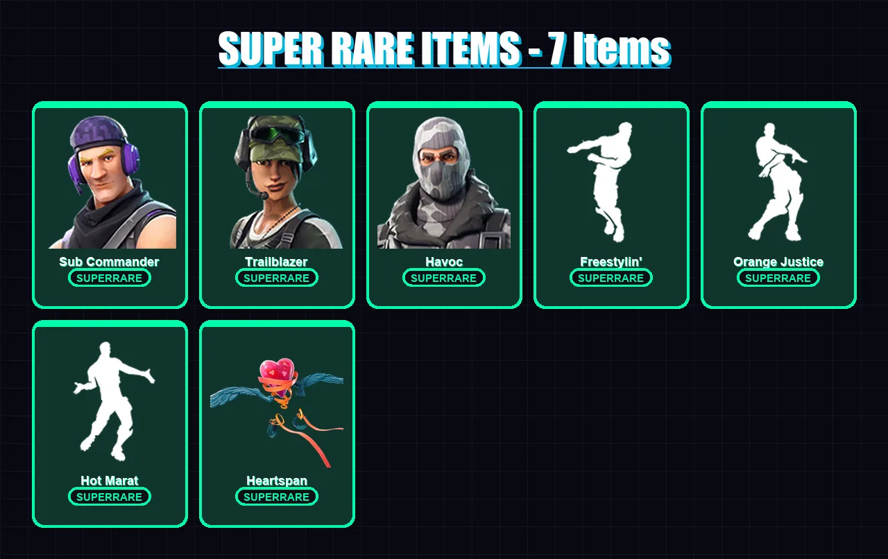 [PC/XBOX/PSN] | Sub Commander | Trailblazer | Havoc | The Ice King | The Prisoner | 35 skin | 45 pickaxe | 36 emote | 43 glider | Lv645