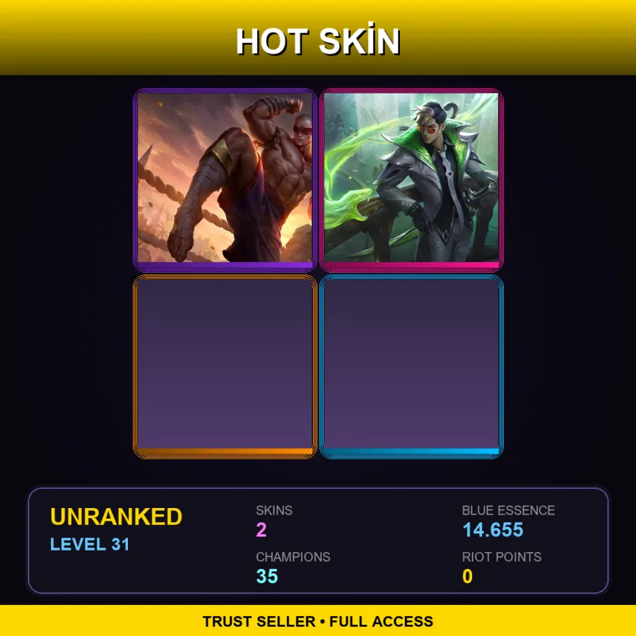 EUW | Lv31 | Unranked | 2 Skin | 35 Champ — Debonair Master Yi