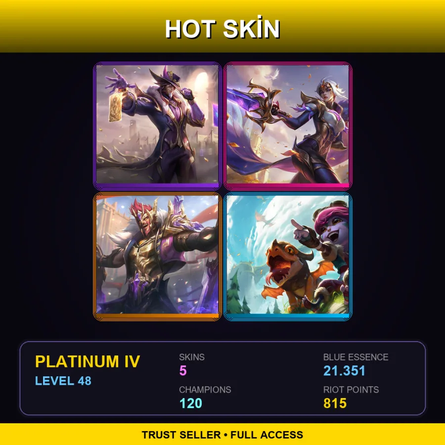 EUNE | Lv48 | Platinum IV | 5 Skin | 120 Champ