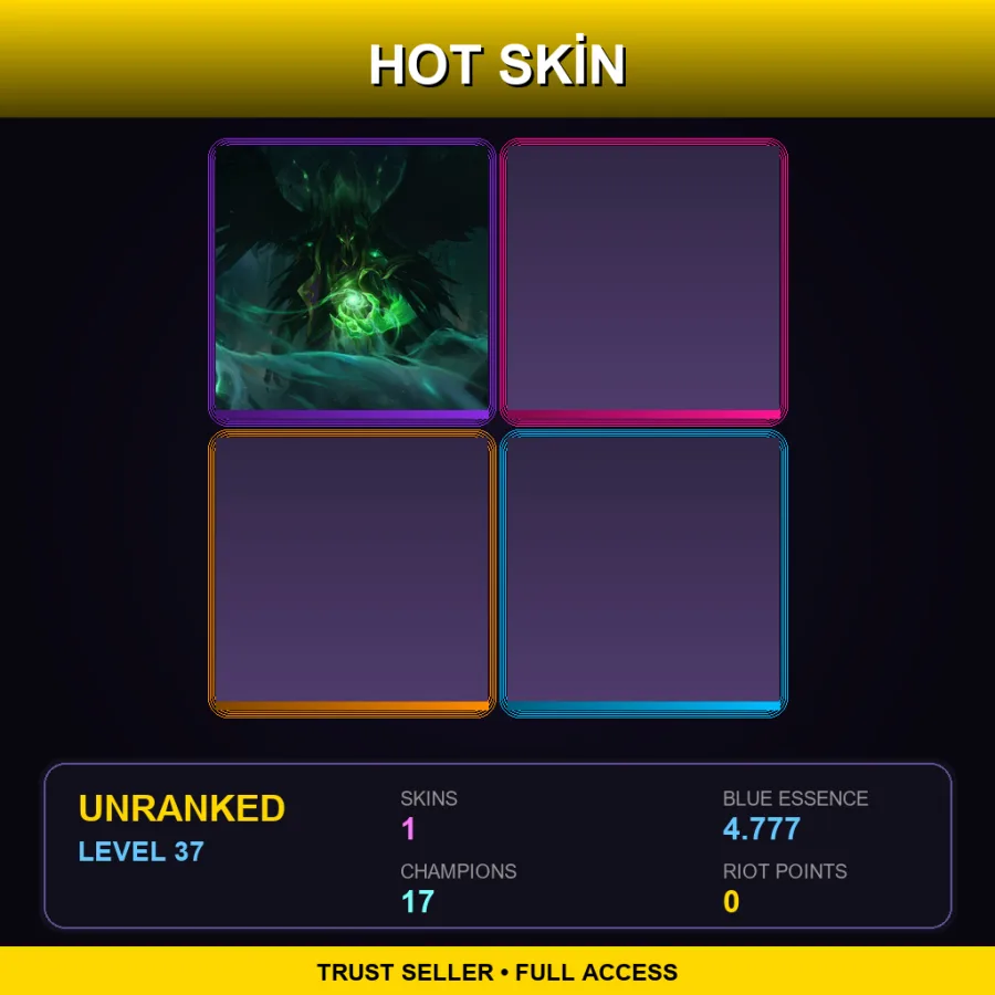 EUW | Lv37 | Unranked | 1 Skin | 17 Champ