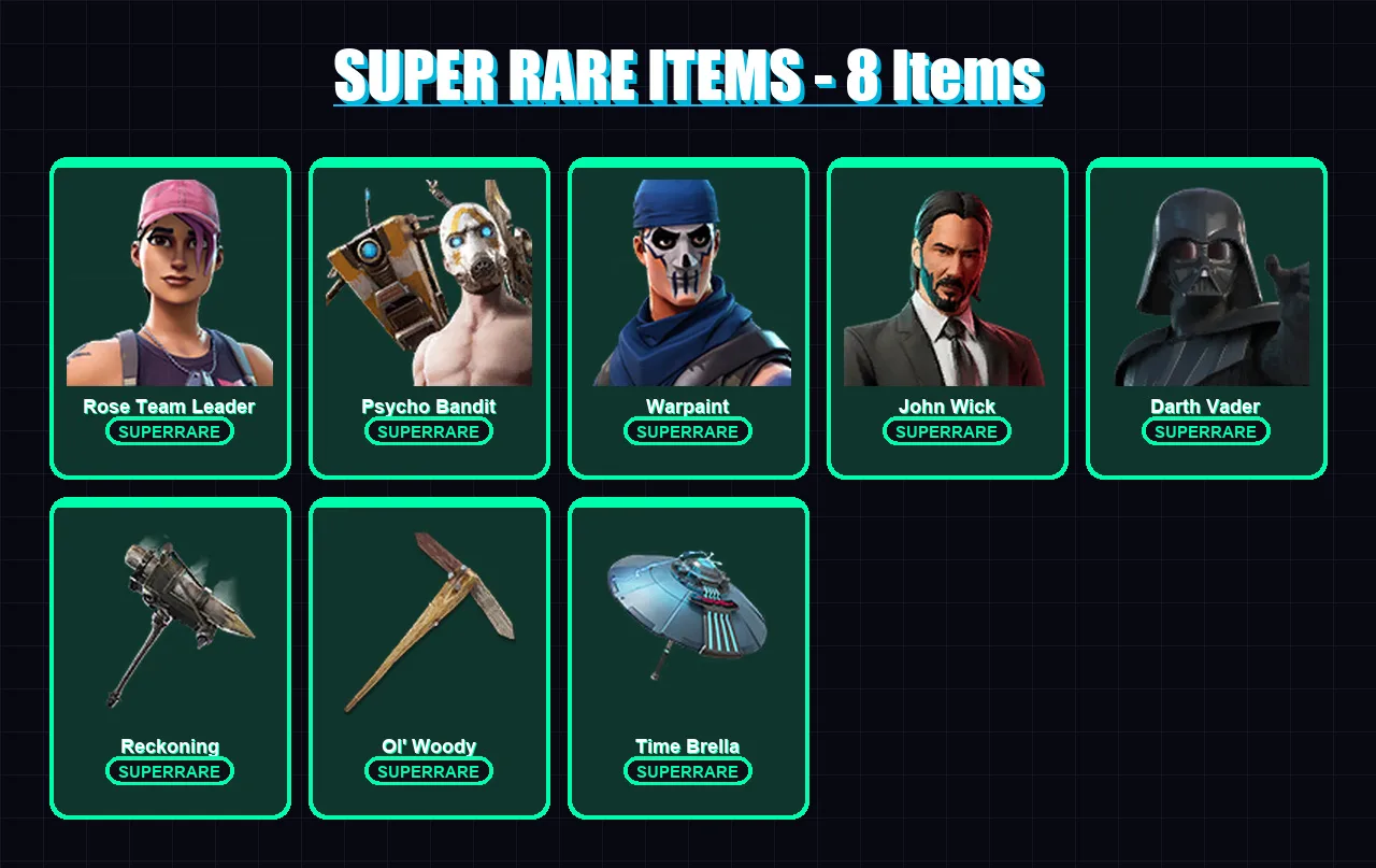 [PC/XBOX/PSN] | Rose Team Leader | Psycho Bandit | Warpaint | John Wick | Darth Vader | 314 skin | 279 pickaxe | 162 emote | 144 glider | Lv1777 — Fortnite account