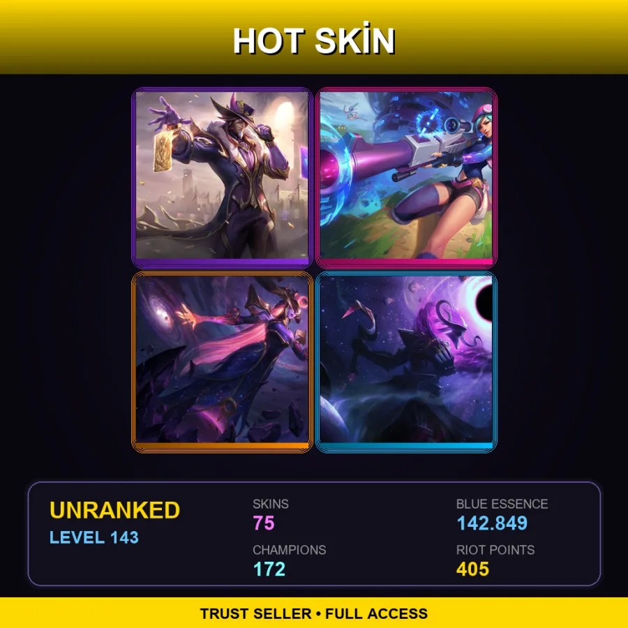 SG | Lv143 | Unranked | 75 Skin | 172 Champ