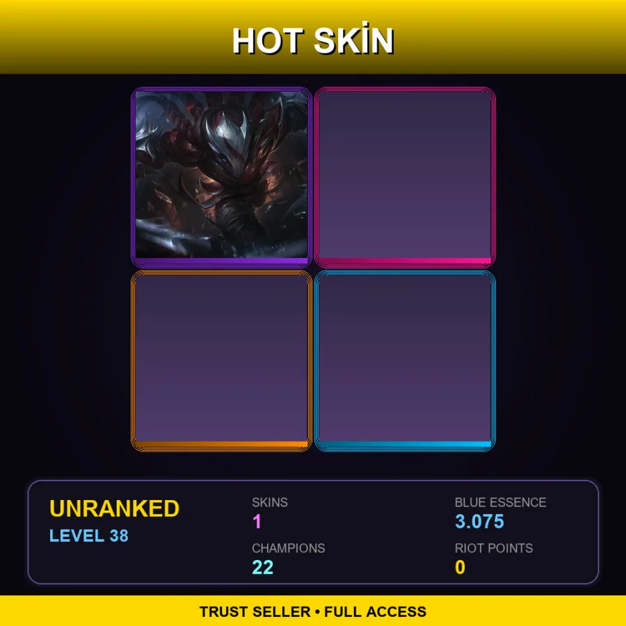 NA | Lv38 | Unranked | 1 Skin | 22 Champ