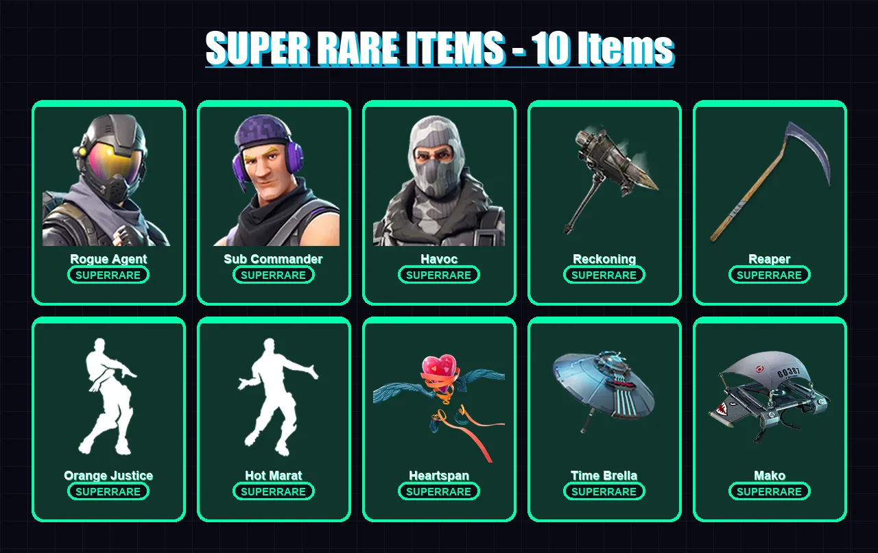 [PC/XBOX/PSN] | Rogue Agent | Sub Commander | Havoc | Zenith | Ragnarok | 59 skin | 55 pickaxe | 59 emote | 66 glider | Lv1064