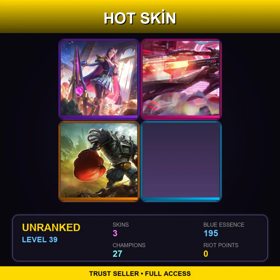 EUNE | Lv39 | Unranked | 3 Skin | 27 Champ