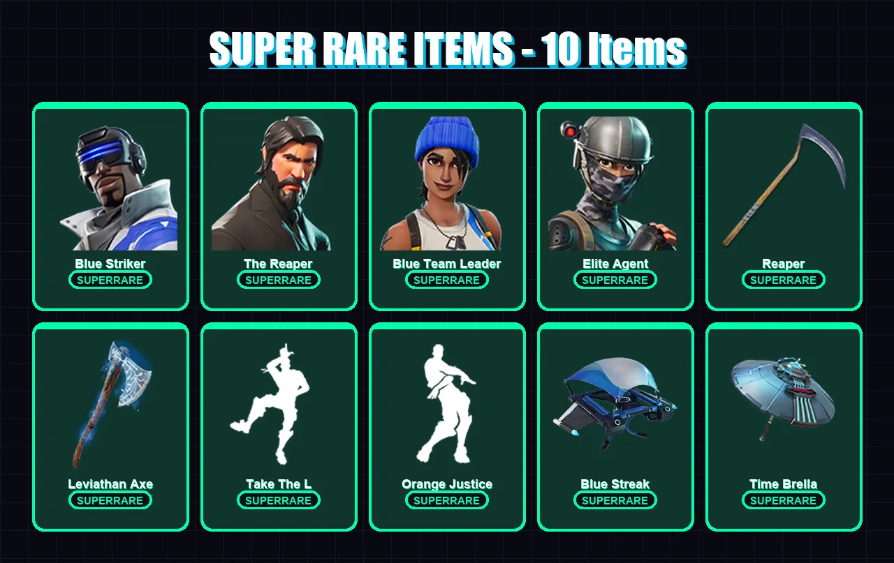 [PC/XBOX] | Blue Striker | The Reaper | Blue Team Leader | Elite Agent | Midas | 42 skin | 64 pickaxe | 64 emote | 73 glider | Lv1370