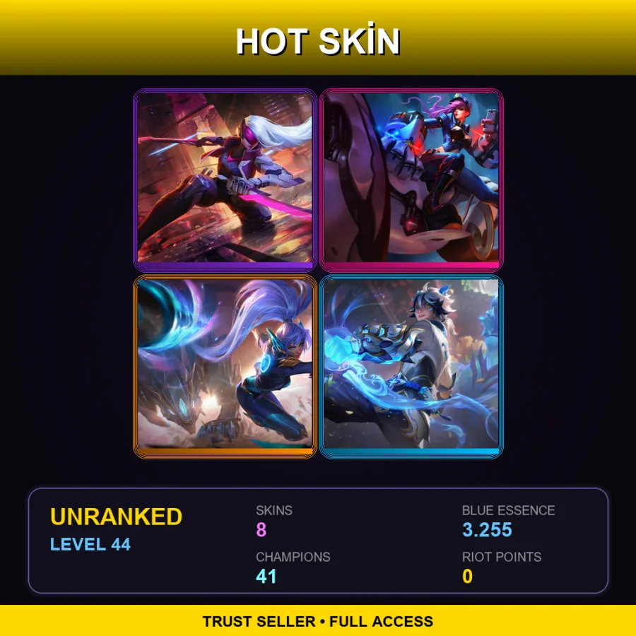 LAN | Lv44 | Unranked | 8 Skin | 41 Champ — Officer Vi