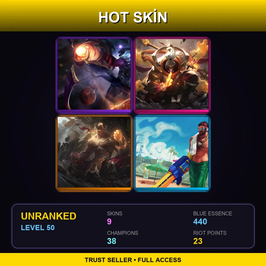 BR | Lv50 | Unranked | 9 Skin | 38 Champ