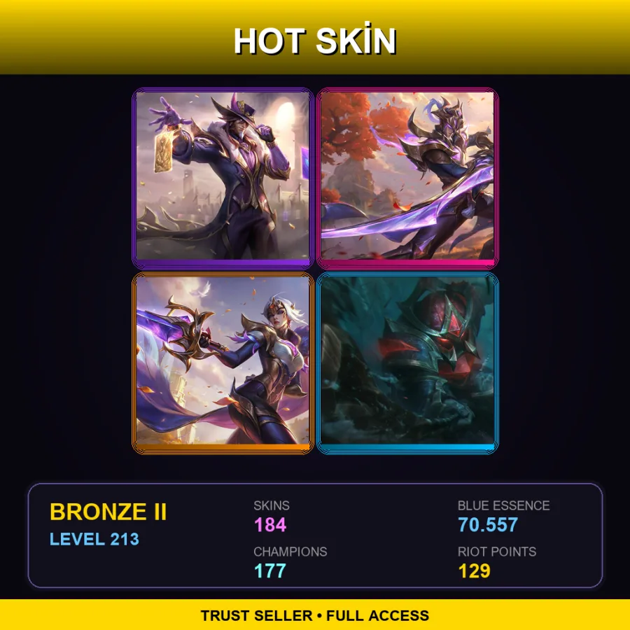 EUW | Lv213 | Bronze II | 184 Skin | 177 Champ