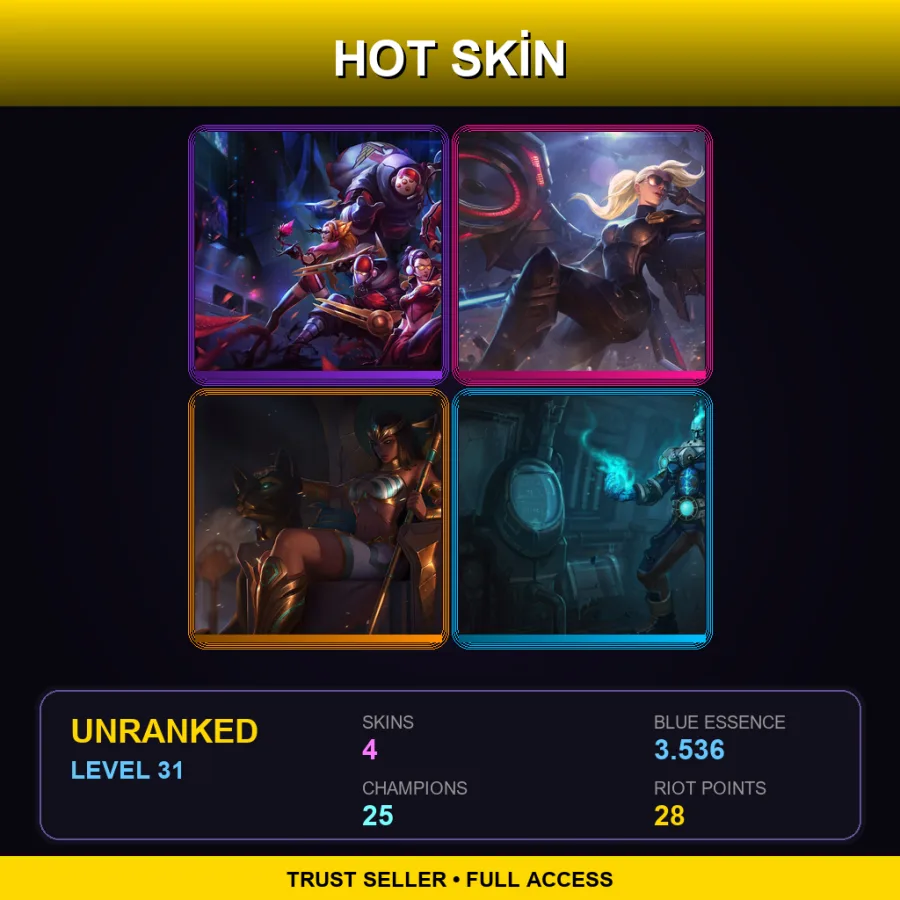 TR | Lv31 | Unranked | 4 Skin | 25 Champ
