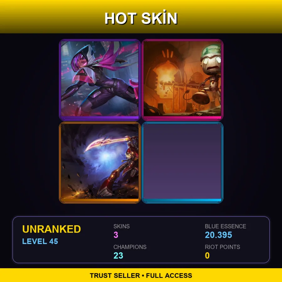 EUW | Lv45 | Unranked | 3 Skin | 23 Champ