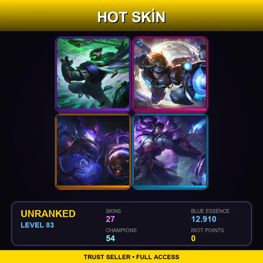 LAN | Lv83 | Unranked | 27 Skin | 54 Champ
