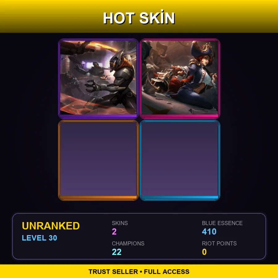 EUW | Lv30 | Unranked | 2 Skin | 22 Champ — LoL account