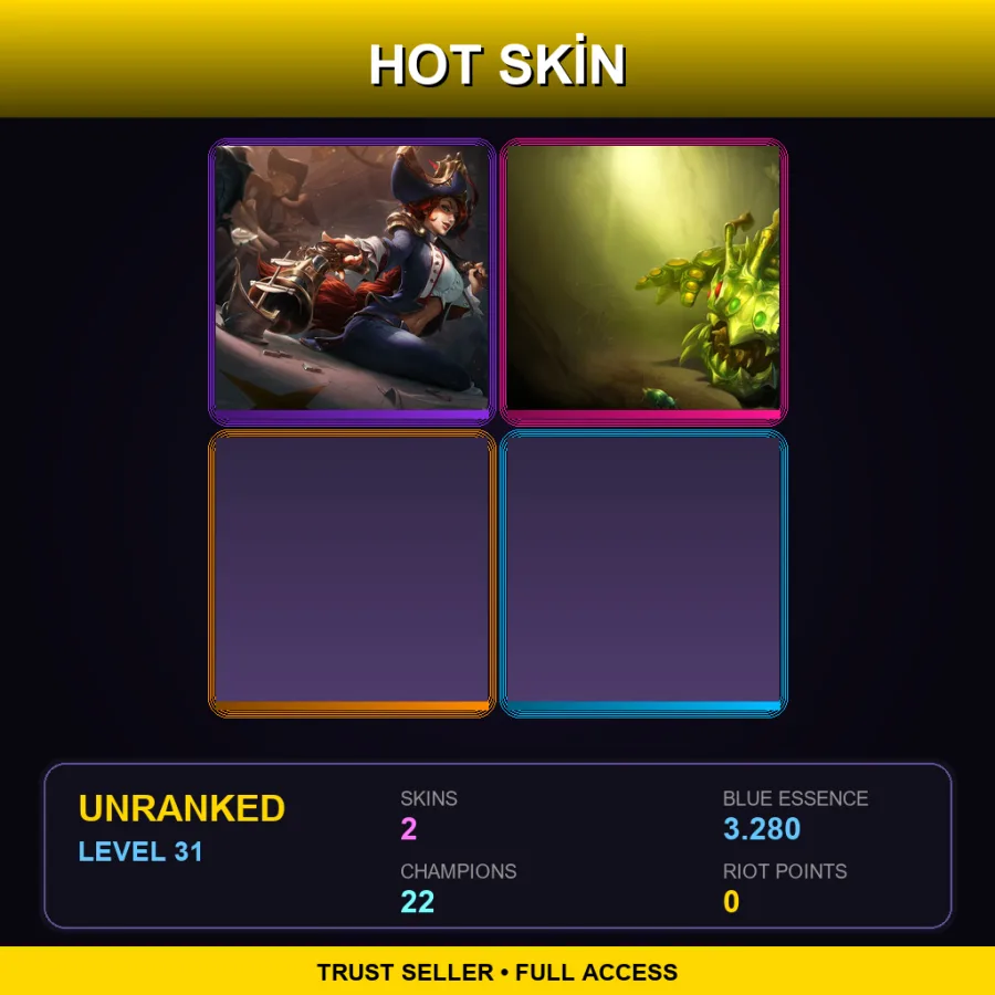 LAN | Waterloo Miss Fortune | Caterpillar Kog'Maw | 2 Skin | 22 Champ | Lv31