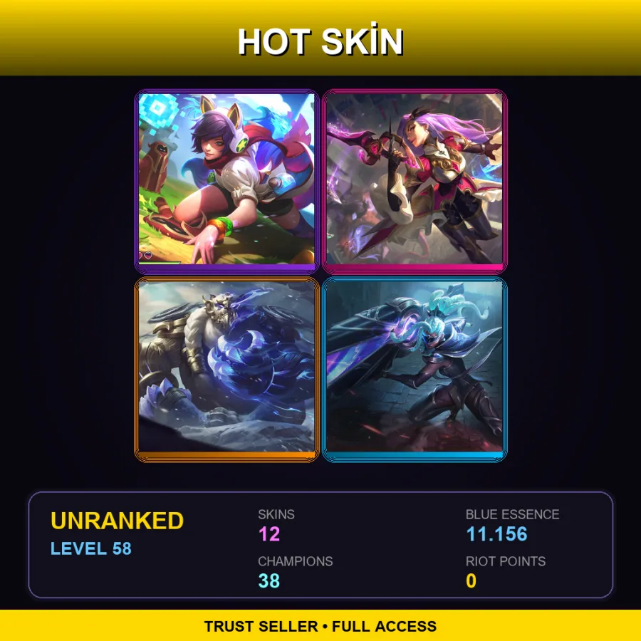 LAN | Lv58 | Unranked | 12 Skin | 38 Champ