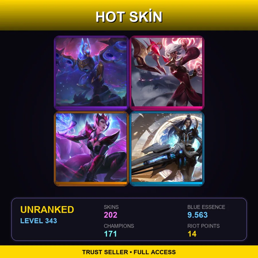 SG | Lv343 | Unranked | 202 Skin | 171 Champ