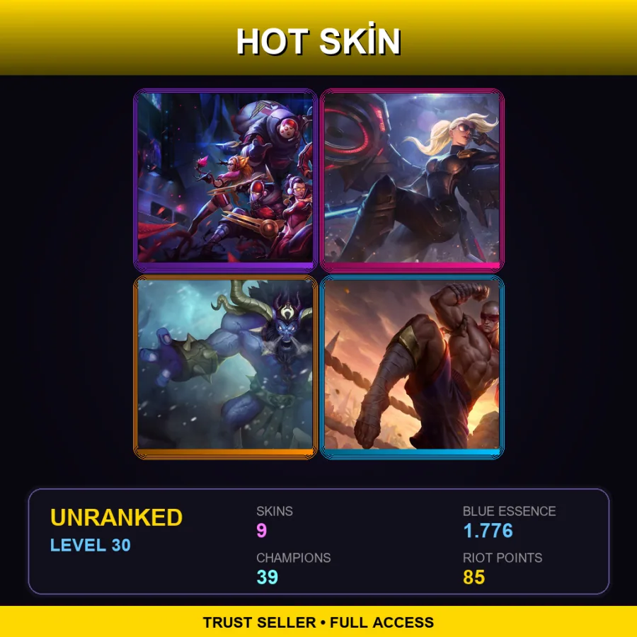 EUW | Lv30 | Unranked | 9 Skin | 39 Champ