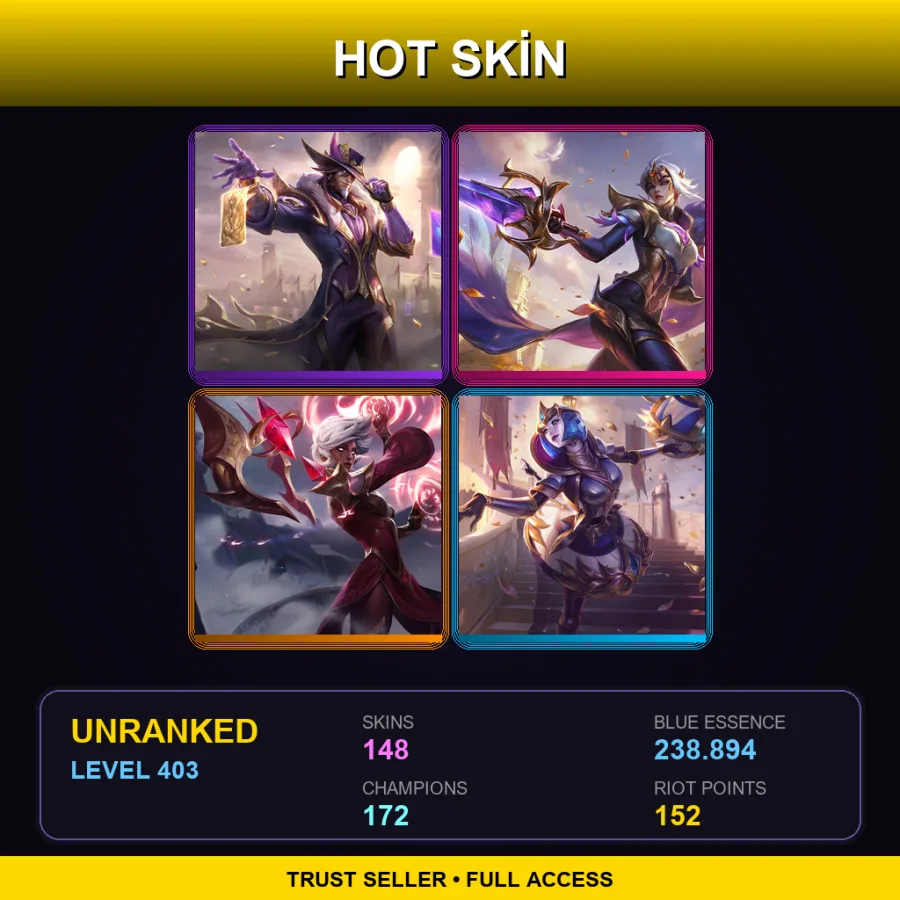 LAN | Lv403 | Unranked | 148 Skin | 172 Champ — Celestine Soraka