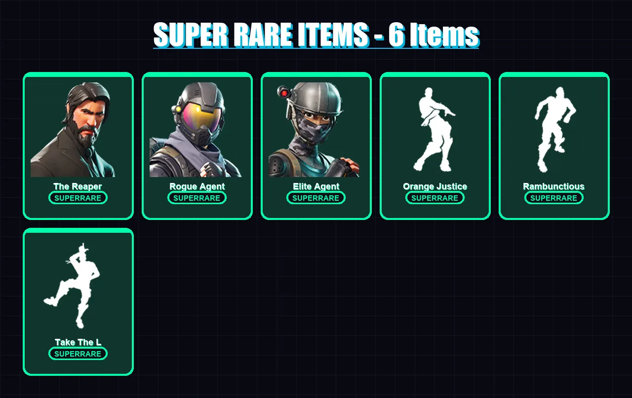 [PS4/PS5/XBOX/PC] | The Reaper | Rogue Agent | Elite Agent | Dark Voyager | Wingman | 13 skin | 39 pickaxe | 24 emote | 24 glider | Lv509