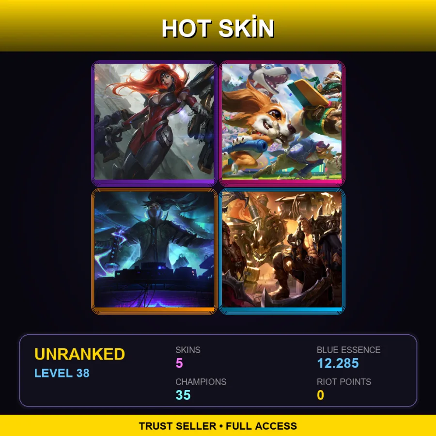 VN | Lv38 | Unranked | 5 Skin | 35 Champ