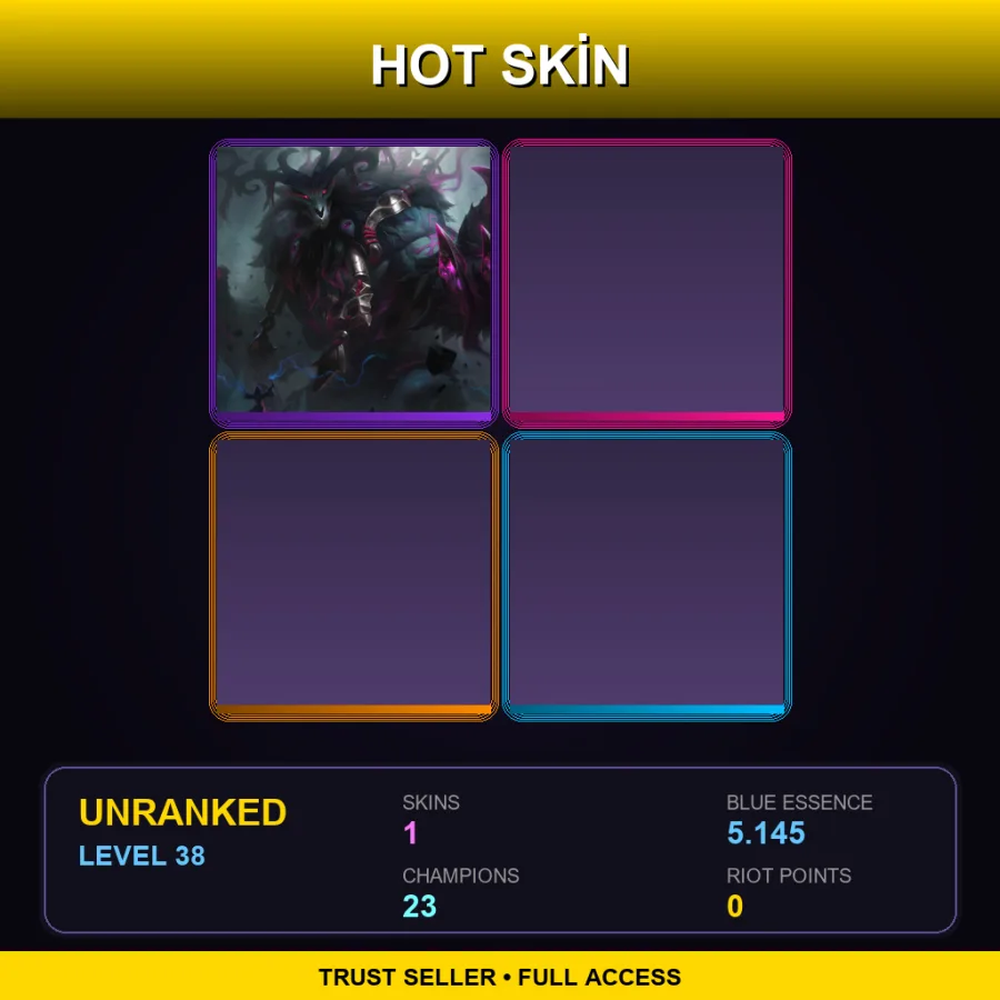 OCE | Lv38 | Unranked | 1 Skin | 23 Champ — Unranked / Smurf League of Legends