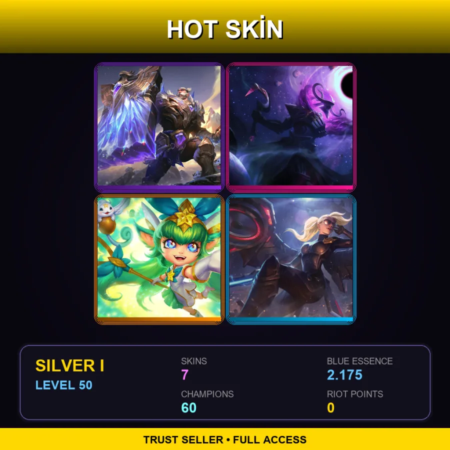 EUW | Lv50 | Silver I | 7 Skin | 60 Champ