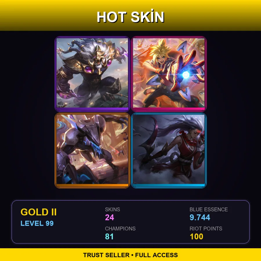 EUNE | Lv99 | Gold II | 24 Skin | 81 Champ