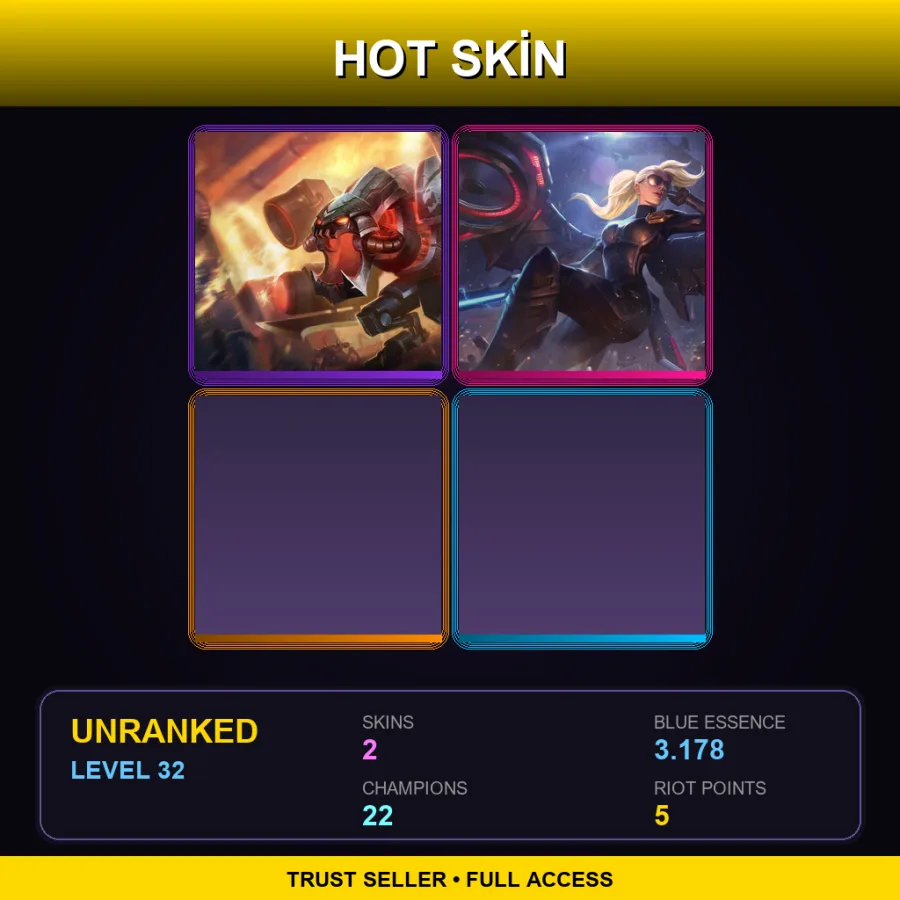 EUNE | Lv32 | Unranked | 2 Skin | 22 Champ