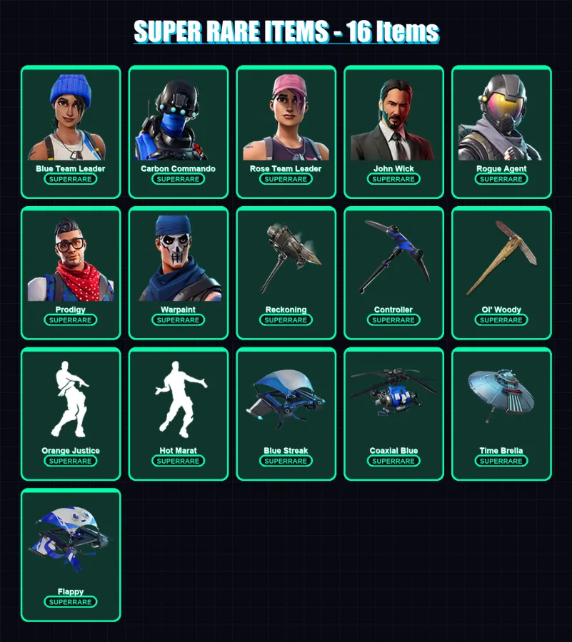 [PS4/PS5/XBOX/PC] | Blue Team Leader | Carbon Commando | Rose Team Leader | 131 skin | Lv1251