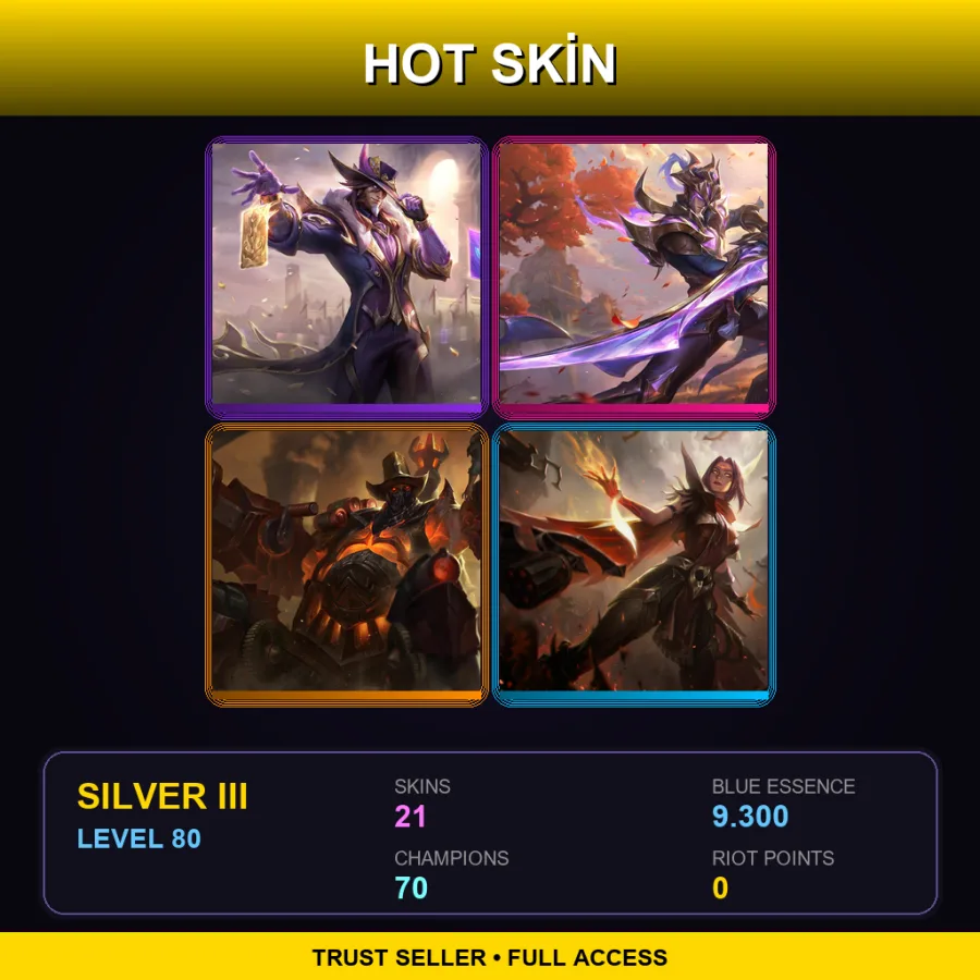 LAN | Lv80 | Silver III | 21 Skin | 70 Champ