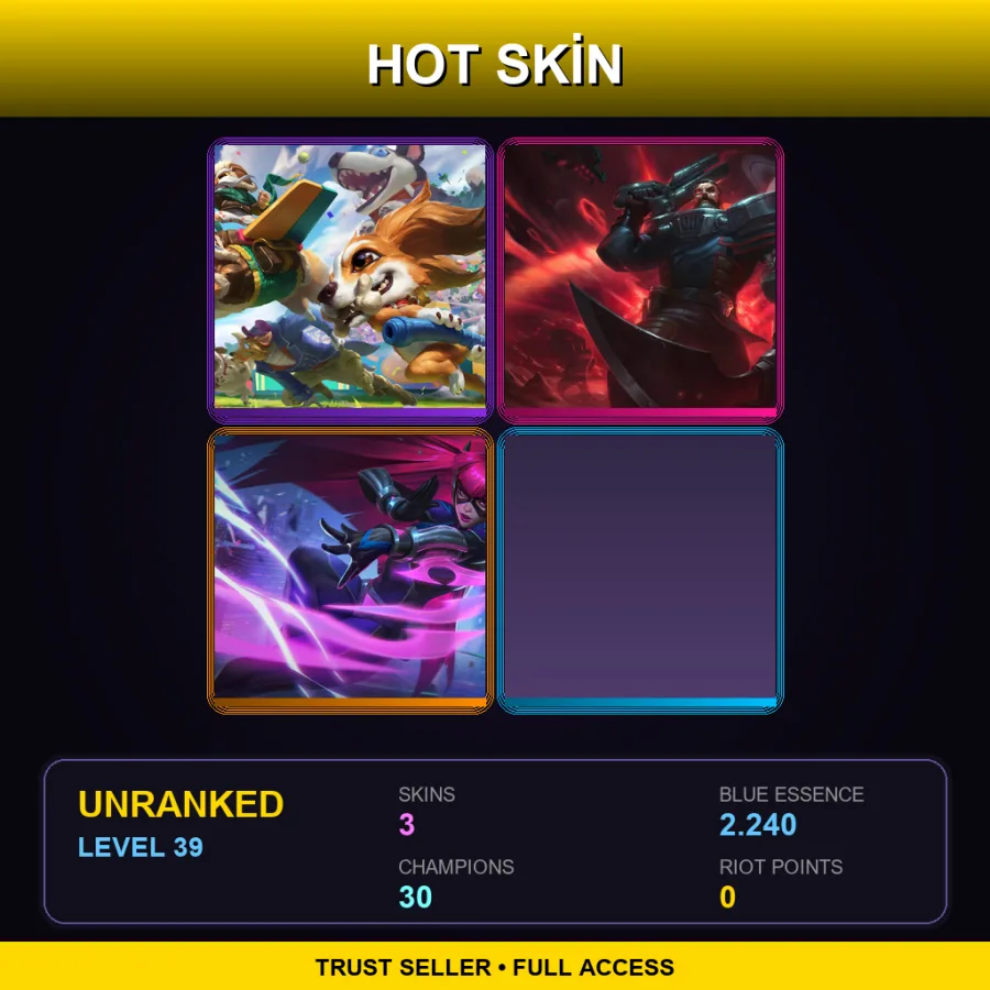 BR | Lv39 | Unranked | 3 Skin | 30 Champ