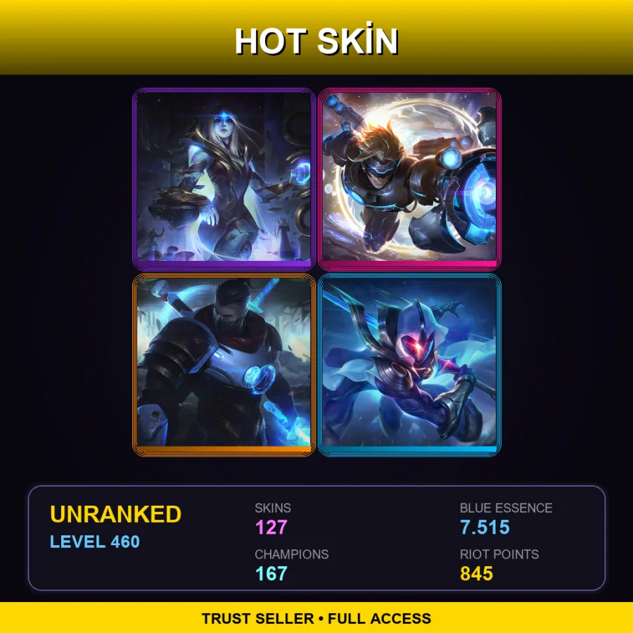 EUW | Lv460 | Unranked | 127 Skin | 167 Champ