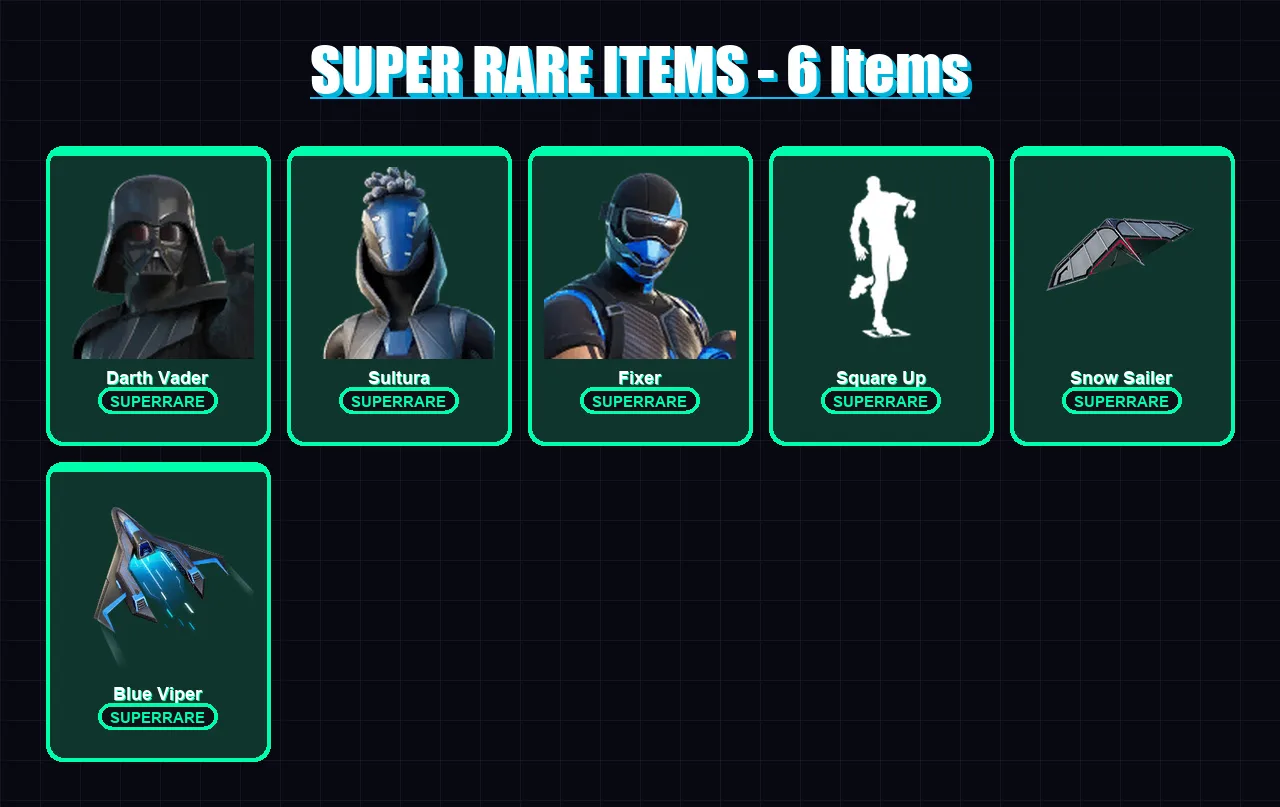 [PC] | Darth Vader | Sultura | Fixer | Malik | The Ageless | 134 skin | 178 pickaxe | 137 emote | 146 glider | Lv1913