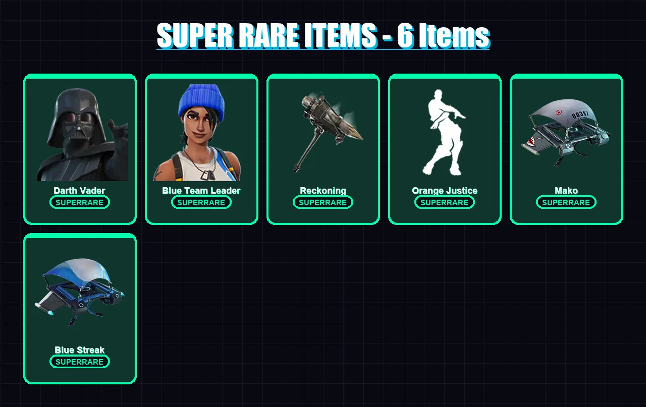 [PS4/PS5/XBOX/PC] | Darth Vader | Blue Team Leader | Catalyst | Lynx | Malik | 58 skin | 57 pickaxe | 46 emote | 64 glider | Lv862