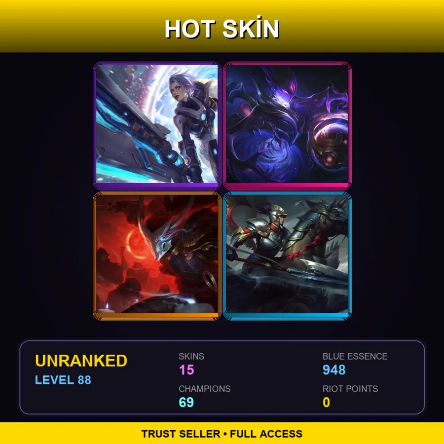 LAS | Lv88 | Unranked | 15 Skin | 69 Champ with Alistar