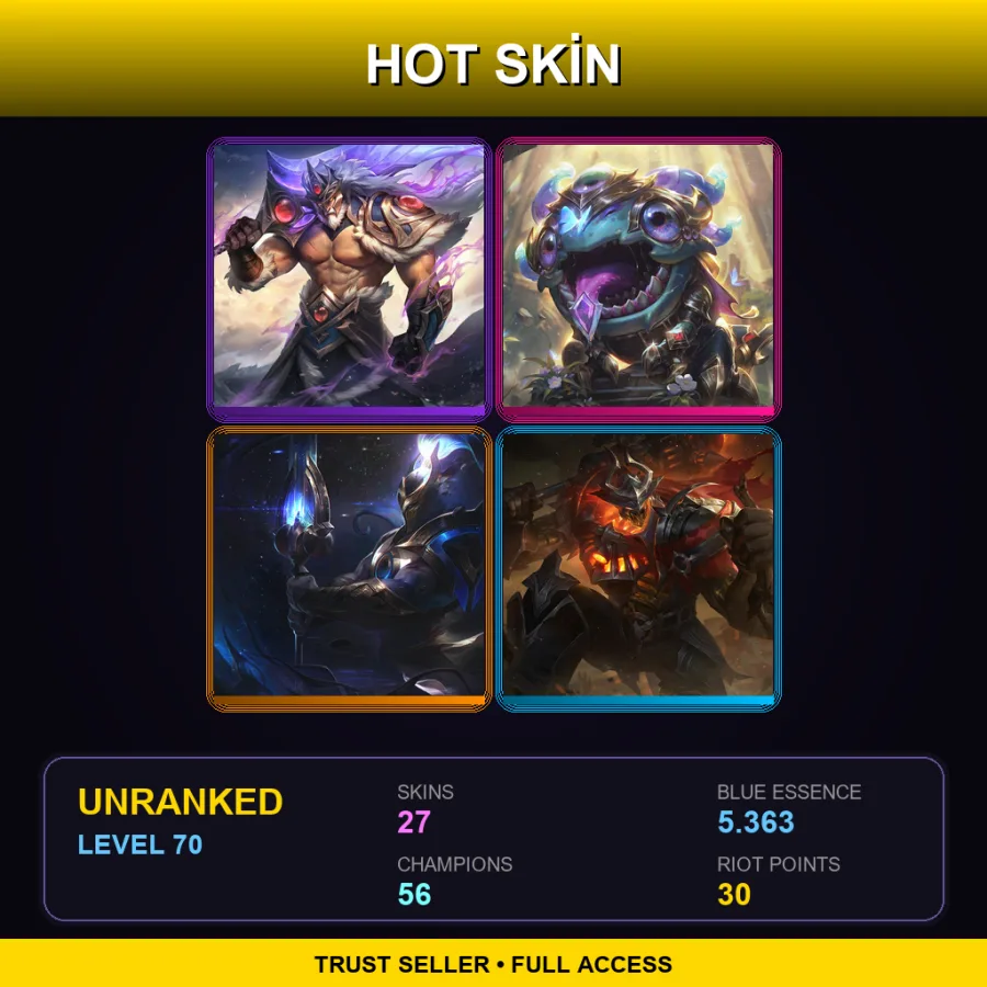 EUW | Lv70 | Unranked | 27 Skin | 56 Champ — Astronaut Gnar
