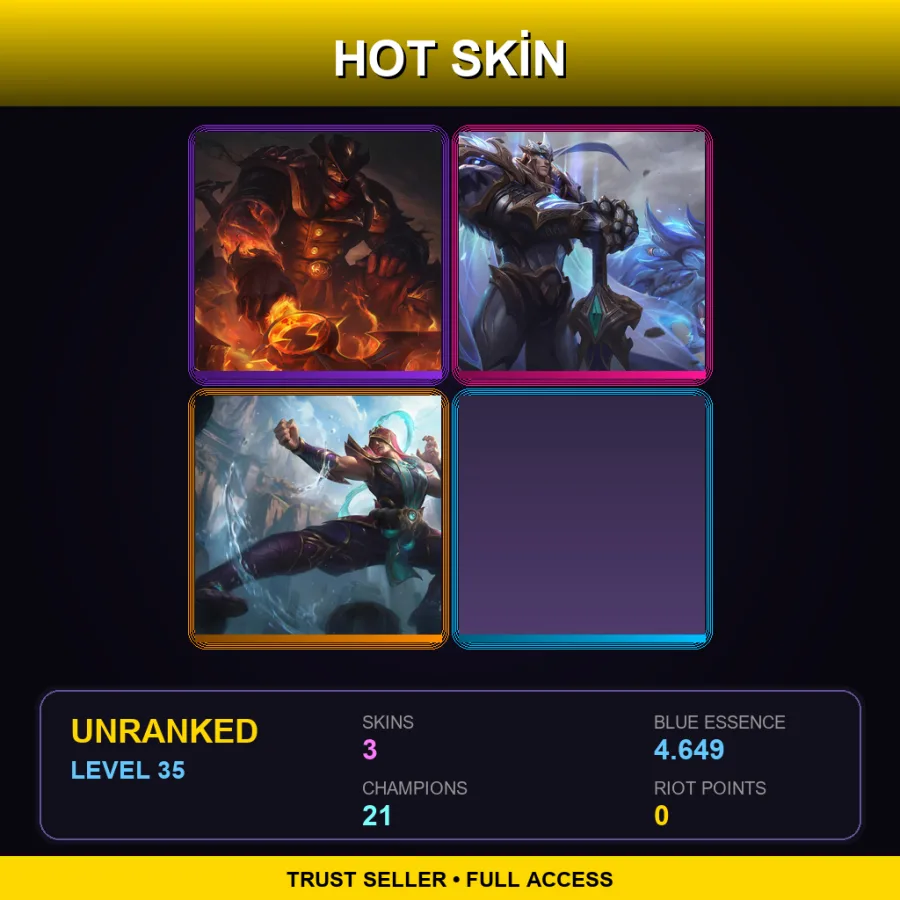 TR | Lv35 | Unranked | 3 Skin | 21 Champ