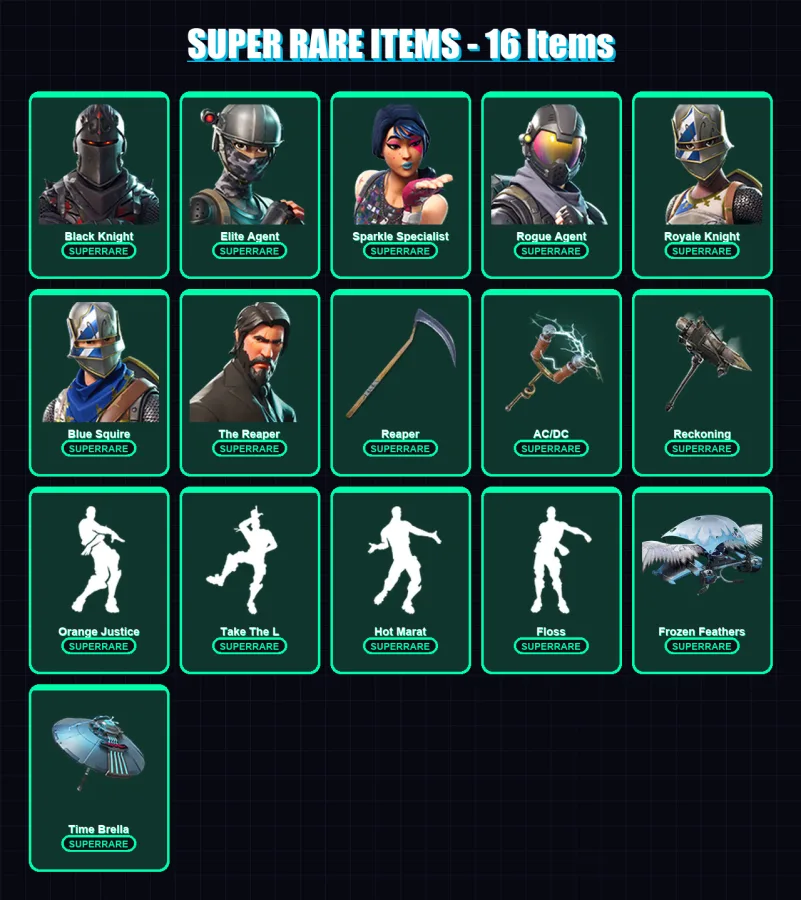 [PC/PSN] | Black Knight | Elite Agent | Sparkle Specialist | Rogue Agent | Royale Knight | 123 skin | 129 pickaxe | 141 emote | 119 glider | Lv1871 — Fortnite account
