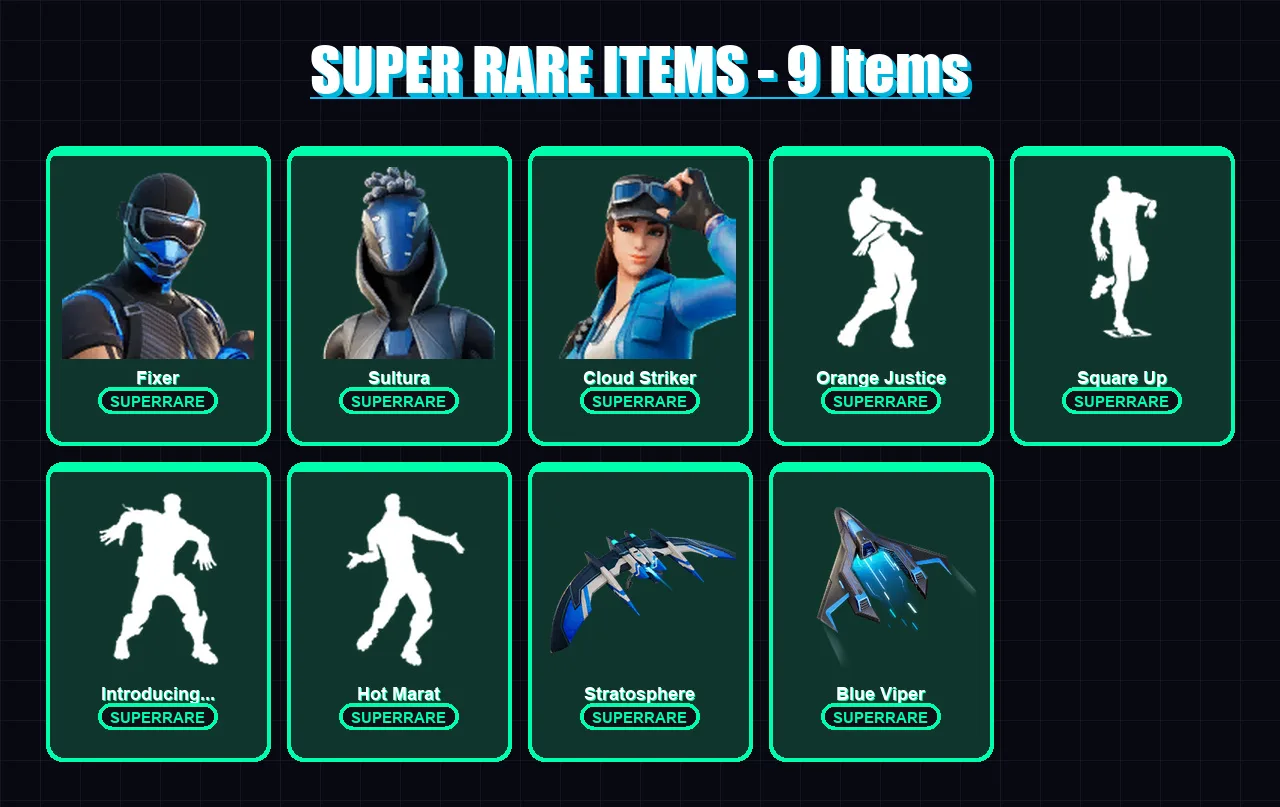 [PS4/PS5/XBOX/PC] | Fixer | Sultura | Cloud Striker | Valor | Carbide | 17 skin | 29 pickaxe | 26 emote | 24 glider | Lv310