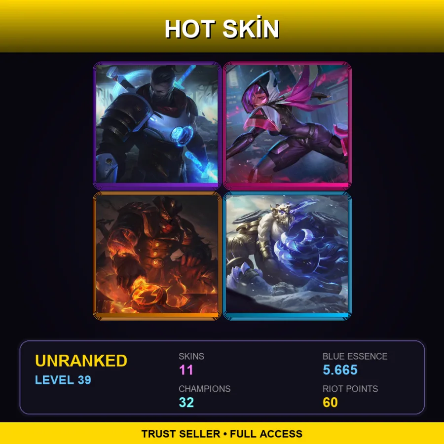 LAS | Lv39 | Unranked | 11 Skin | 32 Champ