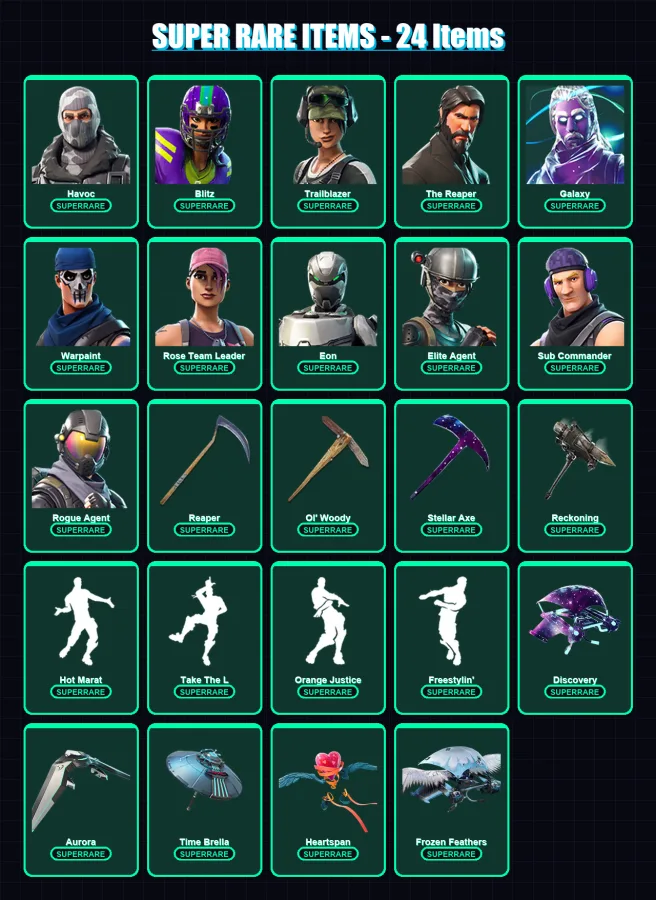 [PC/PSN] | Havoc | Blitz | Trailblazer | The Reaper | Galaxy | 141 skin | 99 pickaxe | 98 emote | 88 glider | Lv1122 — Fortnite account