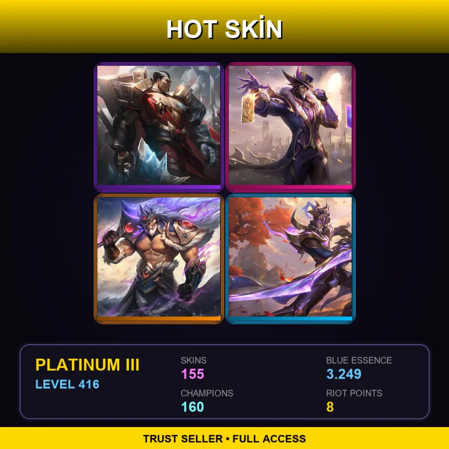 RU | Lv416 | Platinum III | 155 Skin | 160 Champ