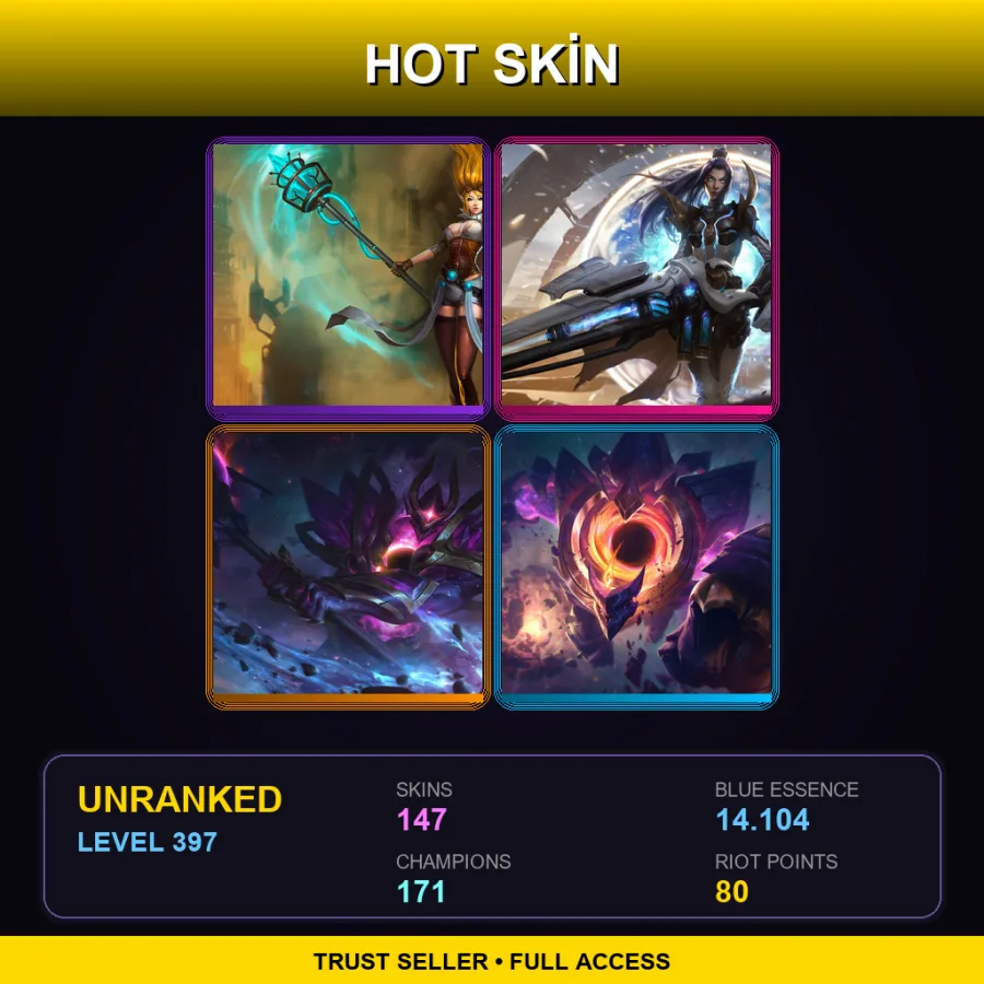 EUNE | Lv397 | Unranked | 147 Skin | 171 Champ
