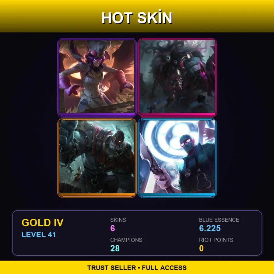 EUNE | Lv41 | Gold IV | 6 Skin | 28 Champ